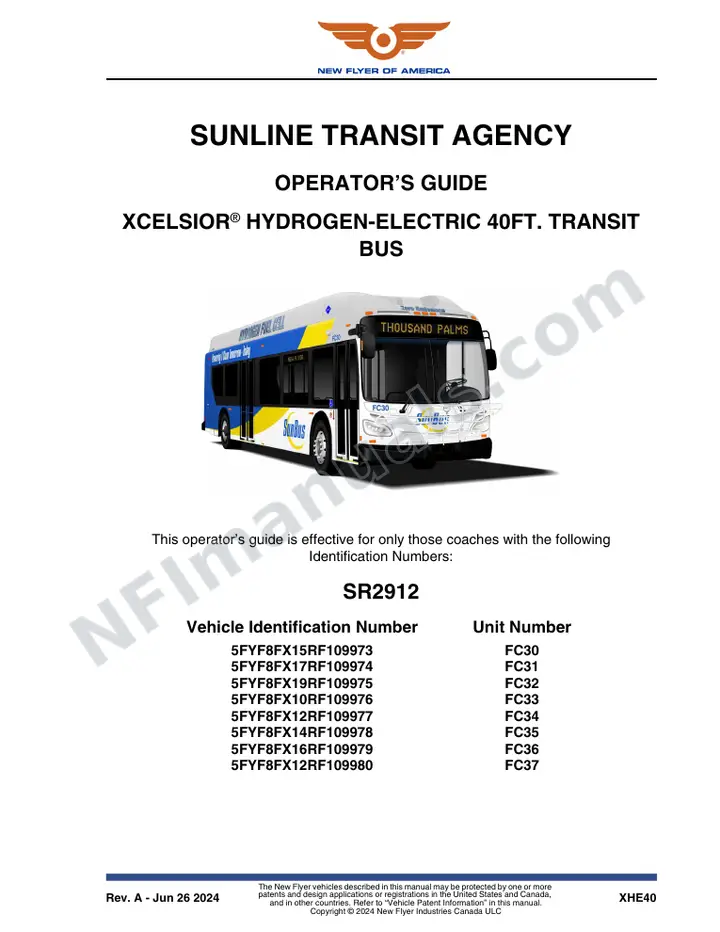 SR2912 Operator's Guide, Sunline Transit Agency first-page preview