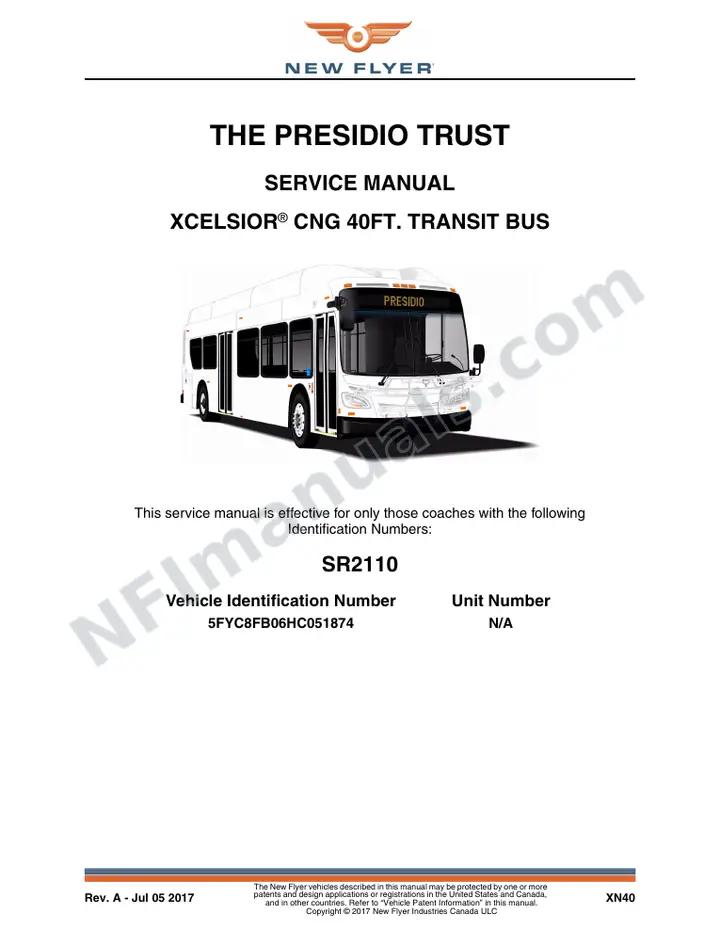 SR2110 Service Manual, The Presido Trust first-page preview