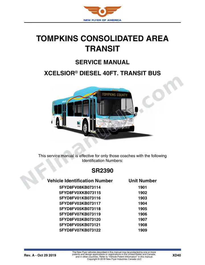 SR2390 Service Manual, Tompkins Consolidated Area Transit first-page preview
