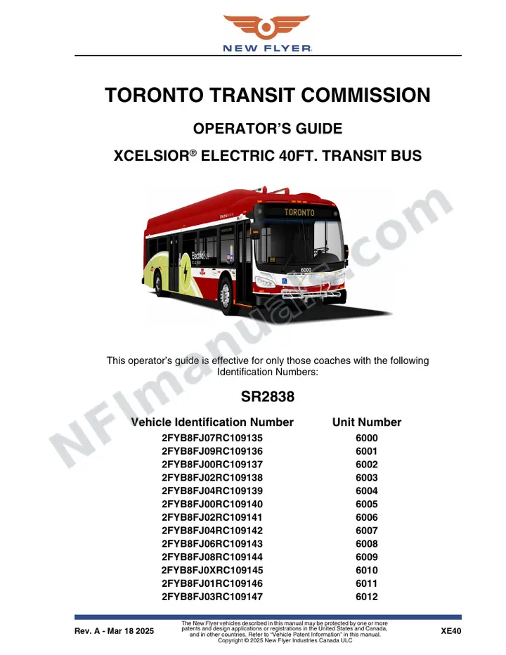 SR2838 Operator's Guide, Toronto Transit Commission first-page preview