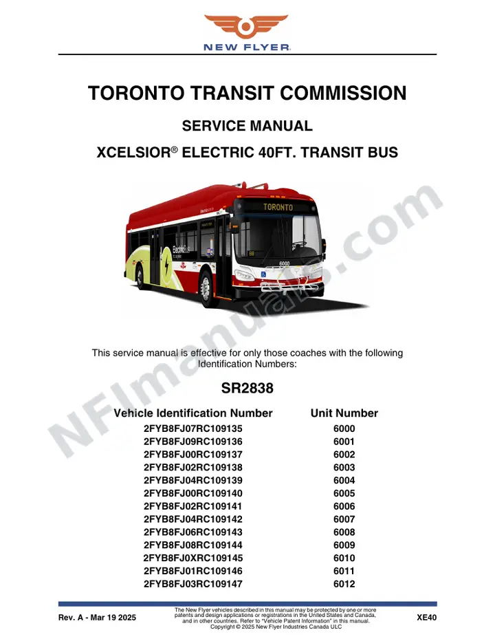 SR2838 Service Manual, Toronto Transit Commission first-page preview