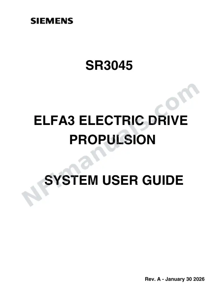 Siemens ELFA3 Electric Drive Propulsion System User Guide SR3045 first-page preview