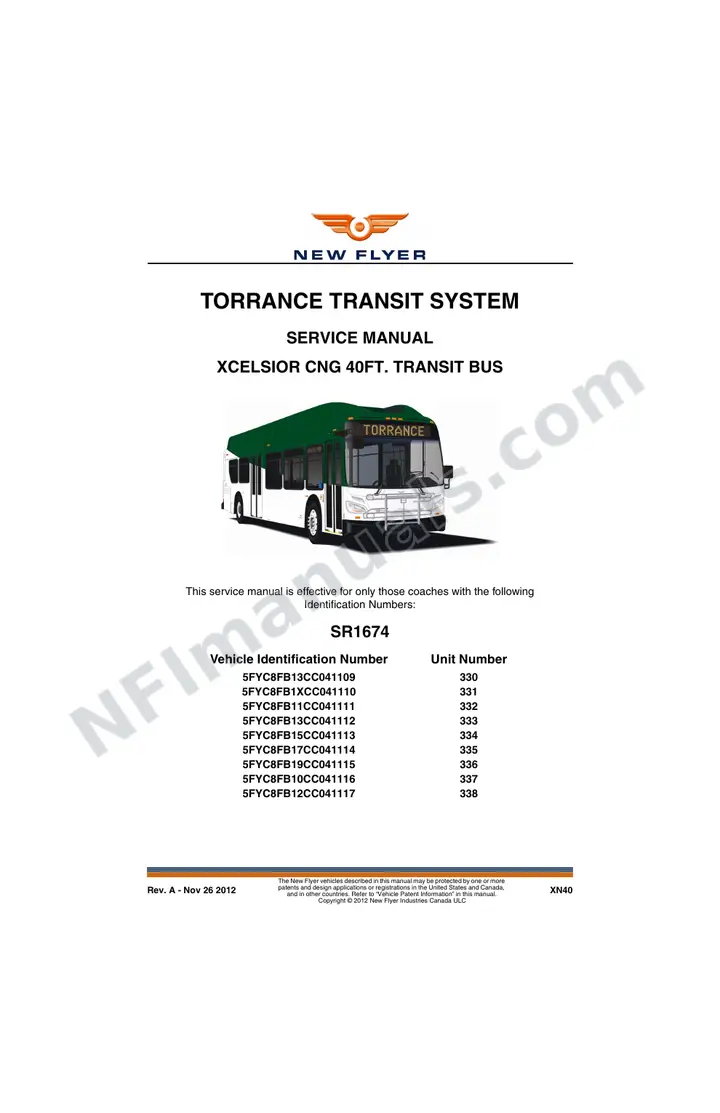 SR1674 Service Manual, Torrance Transit System first-page preview