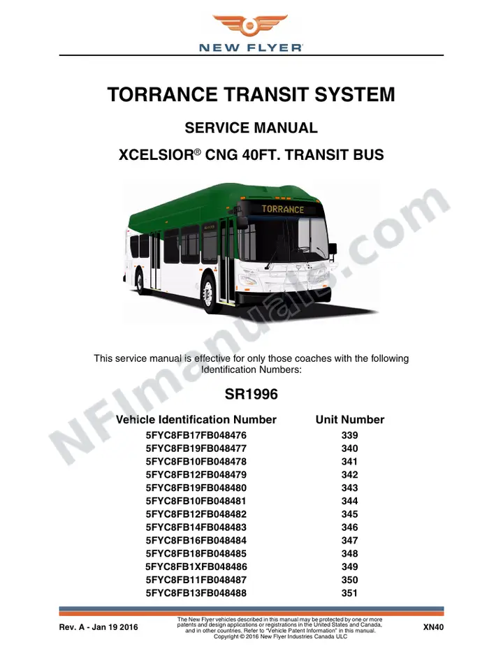 SR1996 Service Manual, Torrance Transit System first-page preview