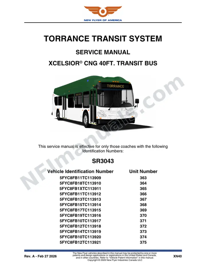 SR3043 Service Manual, Torrance Transit System first-page preview
