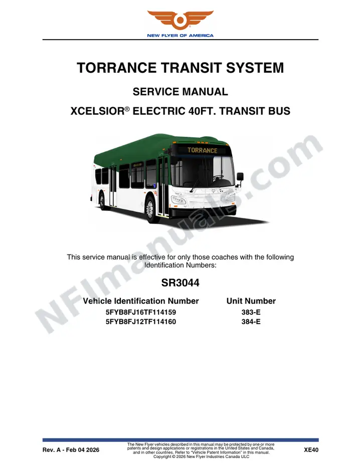SR3044 Service Manual, Torrance Transit System first-page preview