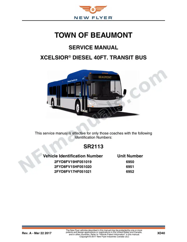 SR2113 Service Manual, Town of Beaumont first-page preview
