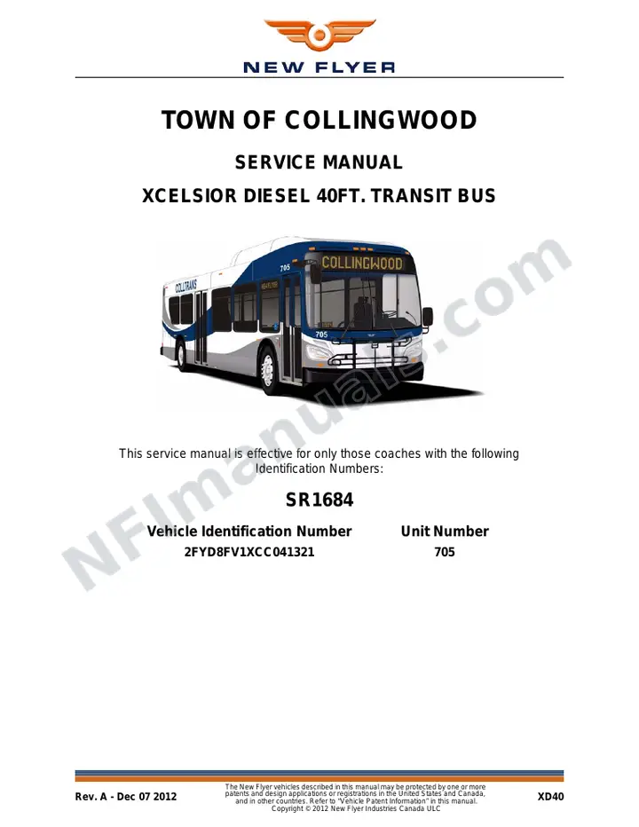 SR1684 Service Manual, Town of Collingwood first-page preview