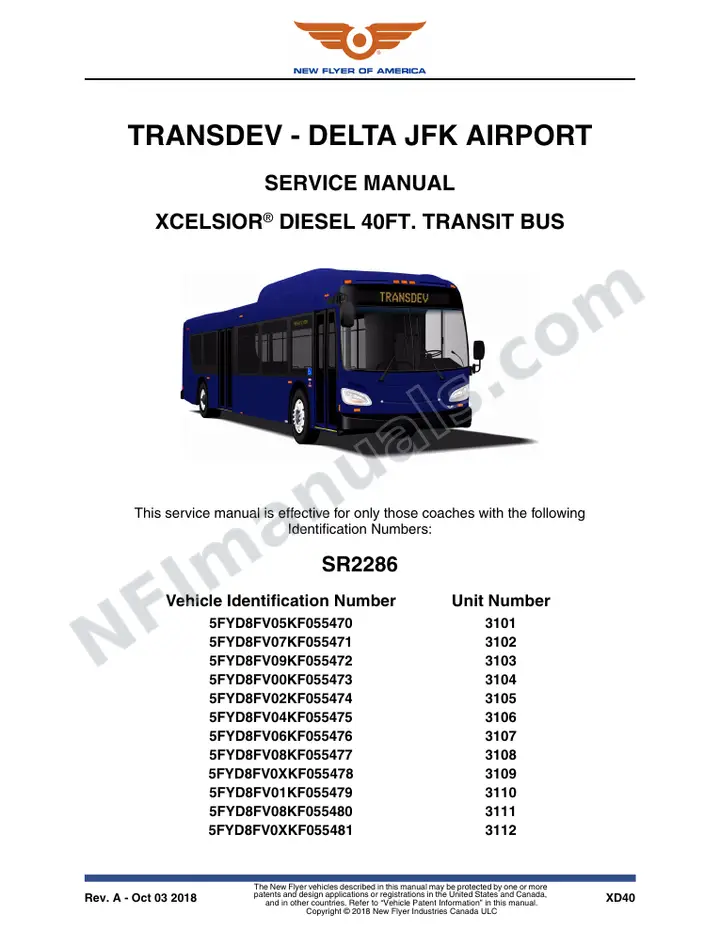 SR2286 Service Manual, Transdev - Delta JFK Airport first-page preview