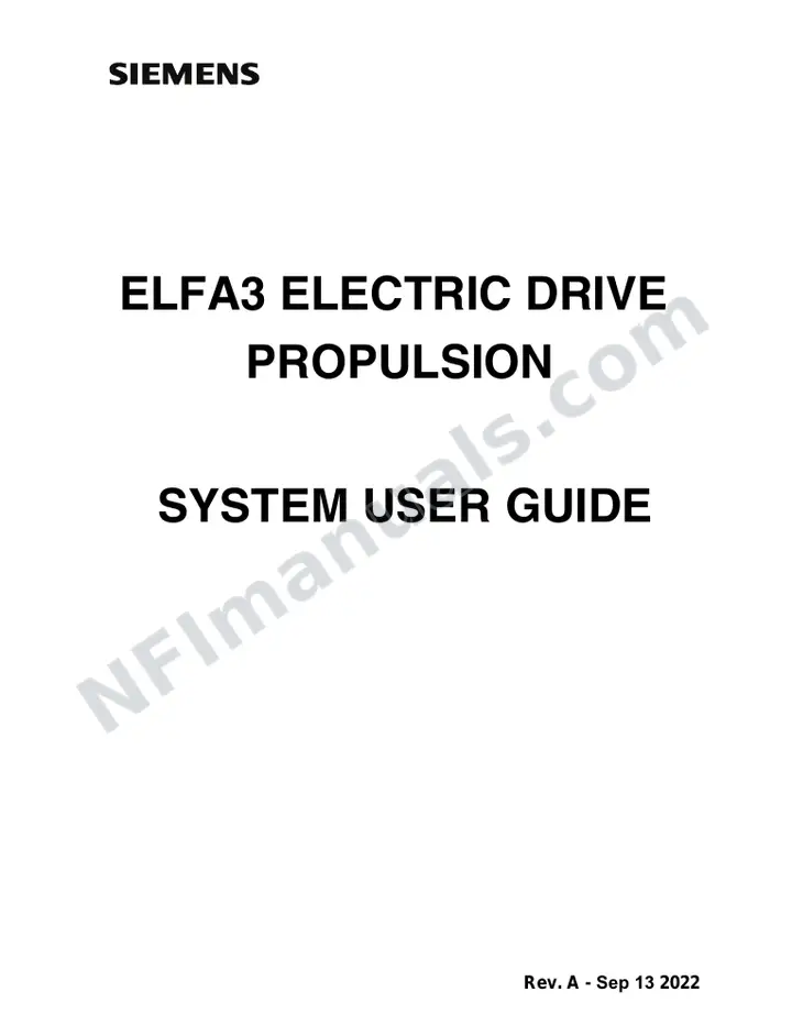 Siemens ELFA3 Electric Drive Propulsion System User Guide SR2601 first-page preview
