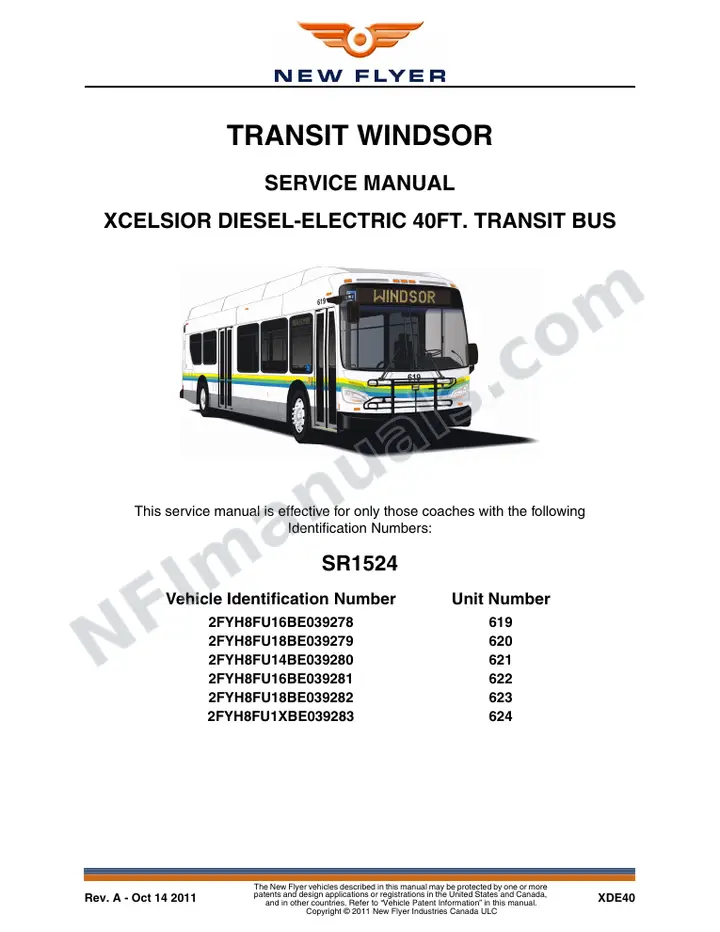 SR1524 Service Manual, Transit Windsor first-page preview