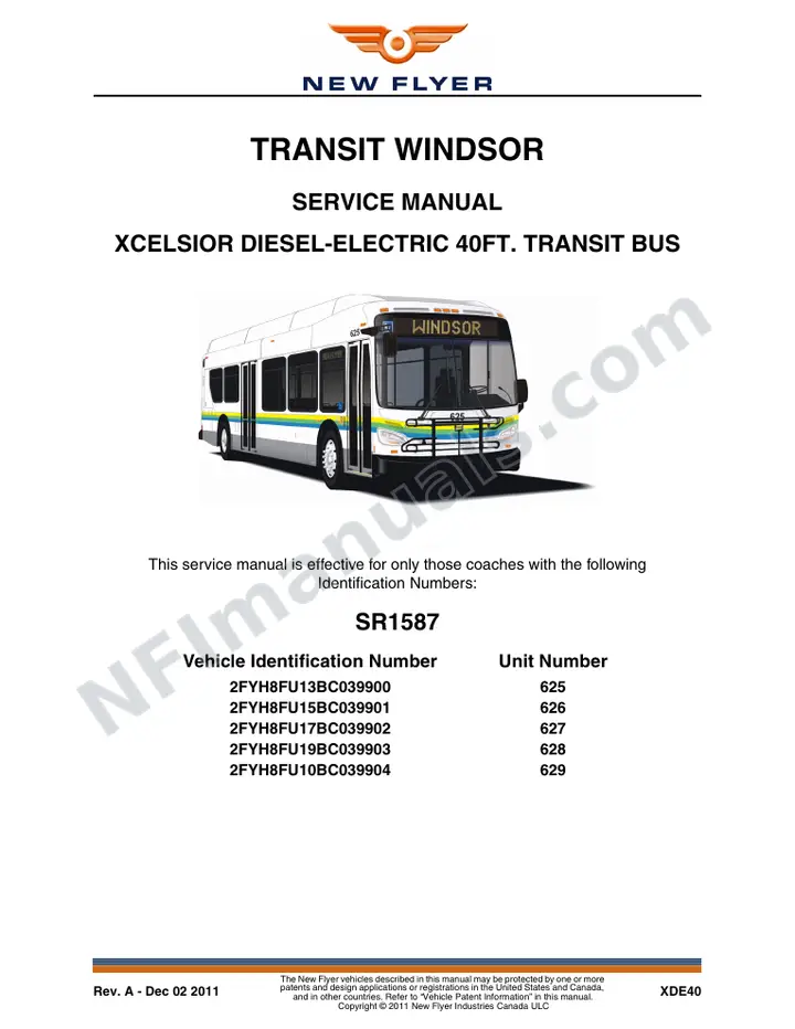 SR1587 Service Manual, Transit Windsor first-page preview
