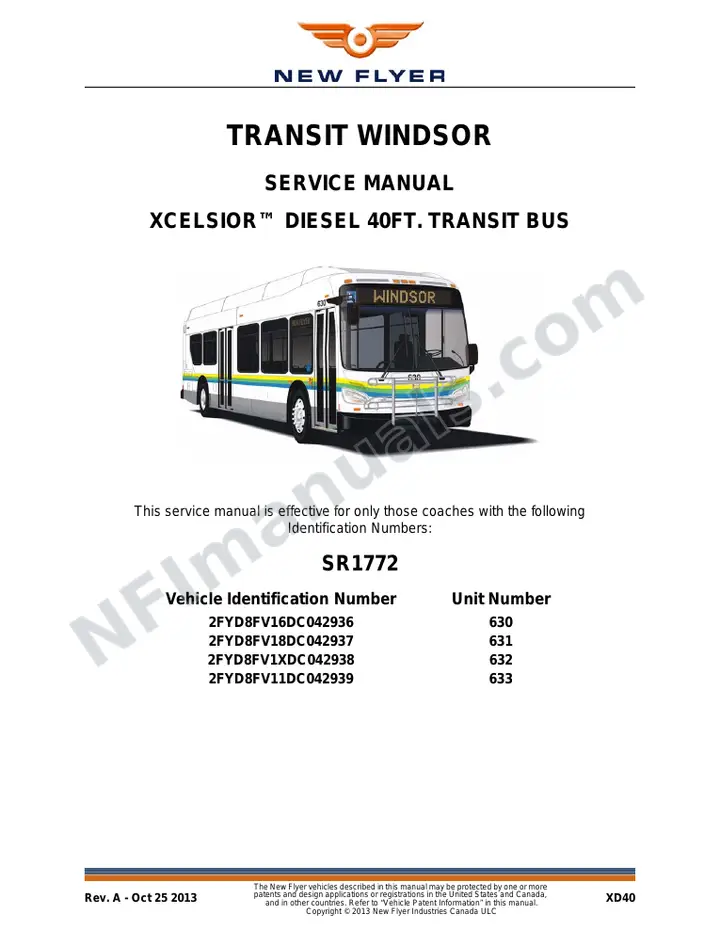 SR1772 Service Manual, Transit Windsor first-page preview