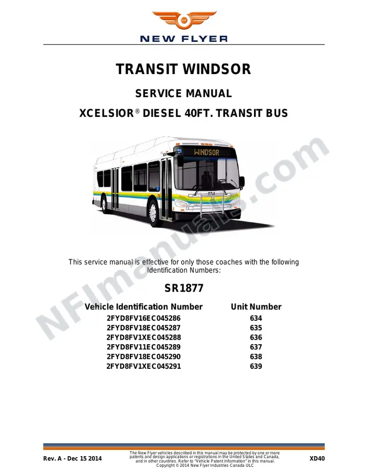 SR1877 Service Manual, Transit Windsor first-page preview