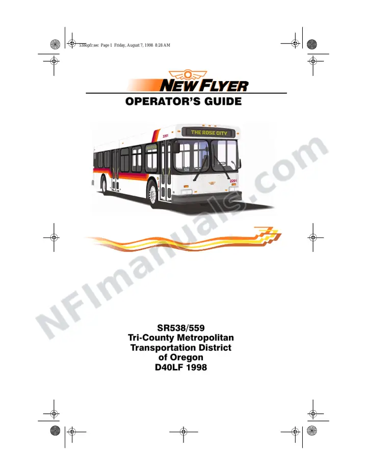 SR538/559 Operator's Guide, Tri-County Metropolitan Transportation District of Oregon first-page preview