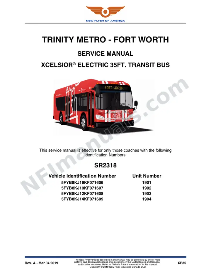 SR2318 Service Manual, Trinity Metro - Forth Worth first-page preview
