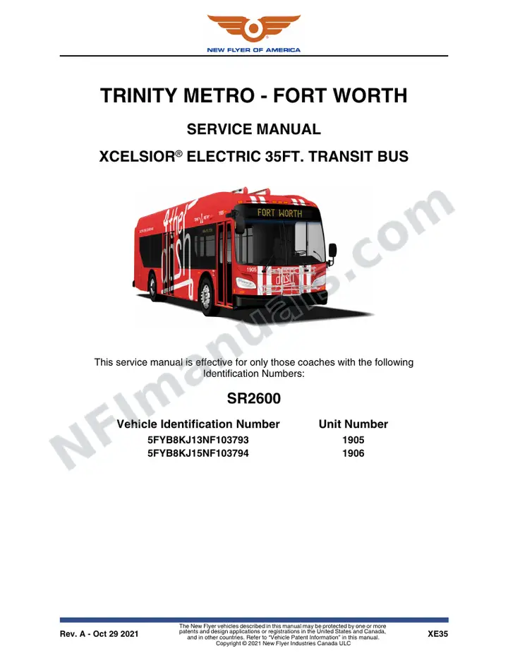 SR2600 Service Manual, Trinity Metro - Fort Worth first-page preview