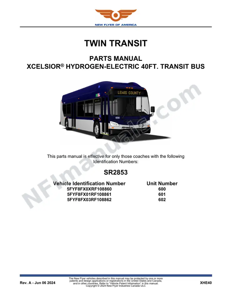 SR2853 Parts Manual, Twin Transit first-page preview