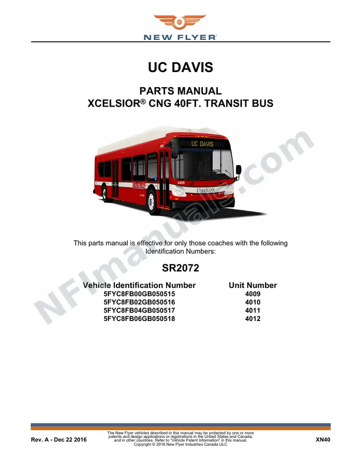 SR2072 Parts Manual, UC Davis first-page preview