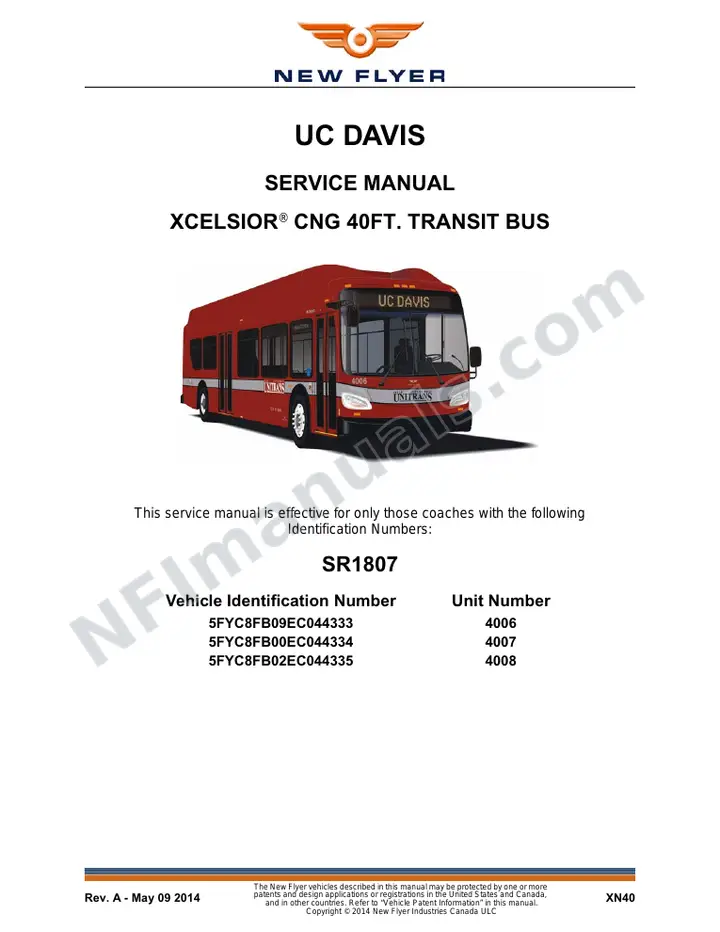 SR1807 Service Manual, UC Davis first-page preview