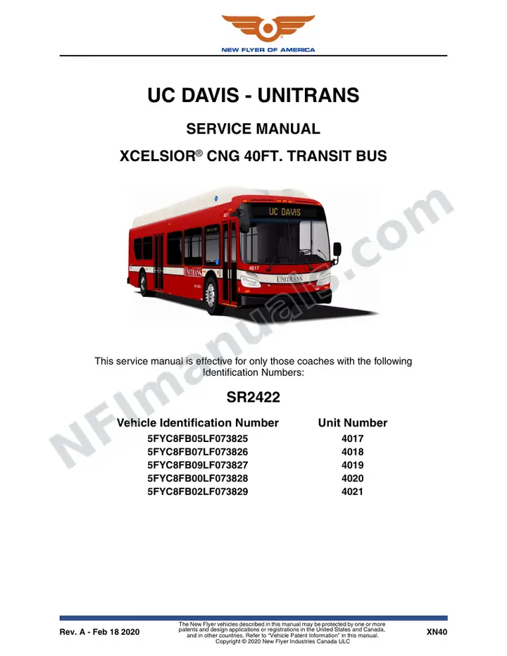 SR2422 Service Manual, UC Davis - Unitrans first-page preview