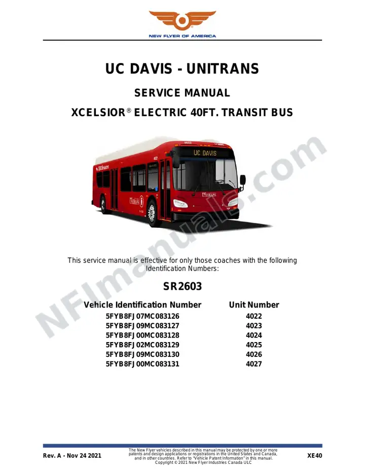 SR2603 Service Manual, UC Davis - Unitrans first-page preview