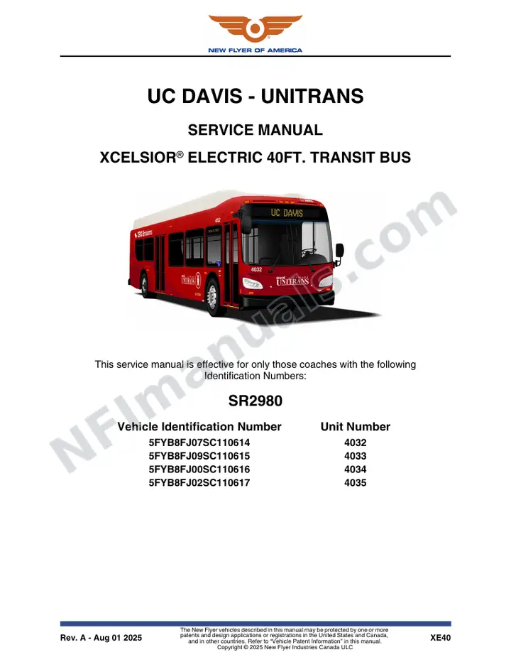 SR2980 Service Manual, UC Davis - Unitrans first-page preview