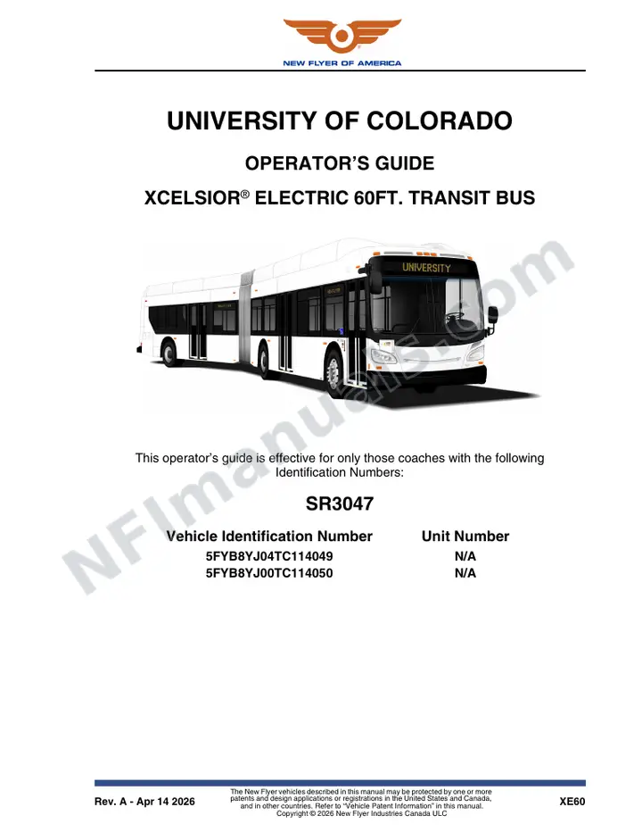 SR3047 Operator's Guide, University of Colorado first-page preview