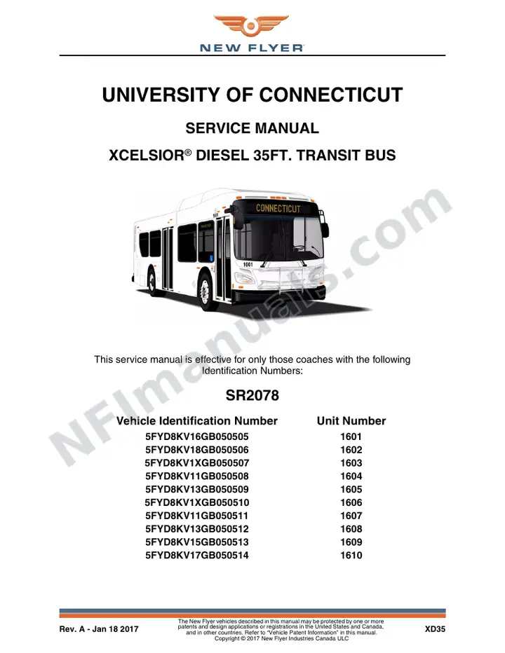 SR2078 Service Manual, University of Connecticut first-page preview