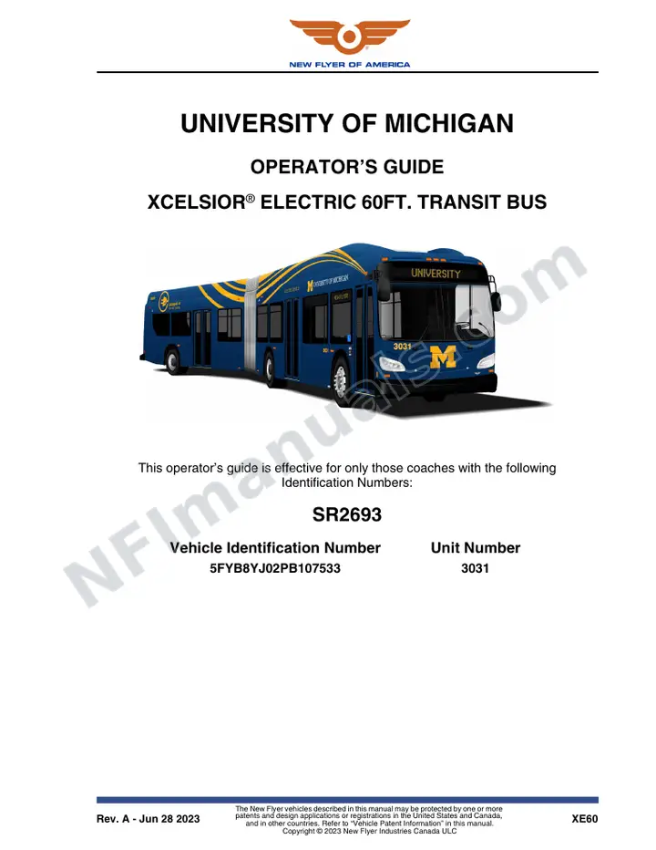SR2693 Operator's Guide, University of Michigan - Transportation Services first-page preview