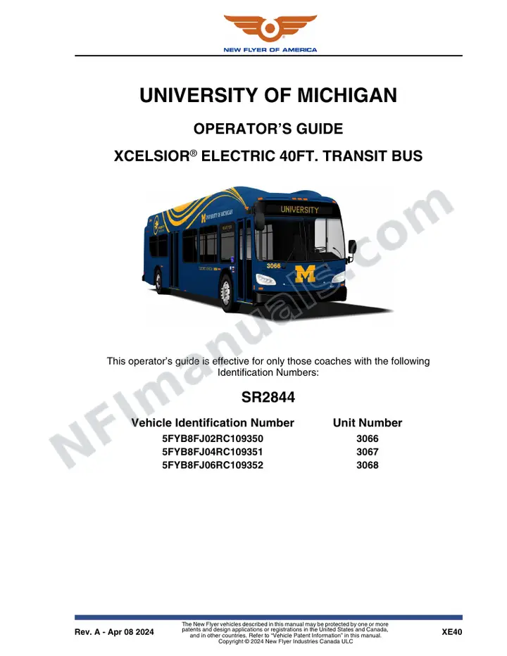 SR2844 Operator's Guide, University of Michigan first-page preview
