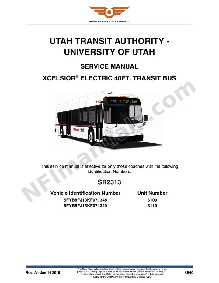 SR2313 Service Manual, Utah Transit Authority - University of Utah first-page preview