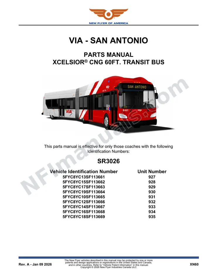 SR3026 Parts Manual, VIA - San Antonio first-page preview