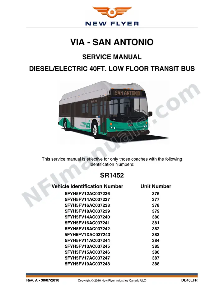 SR1452 Service Manual, Via - San Antonio first-page preview
