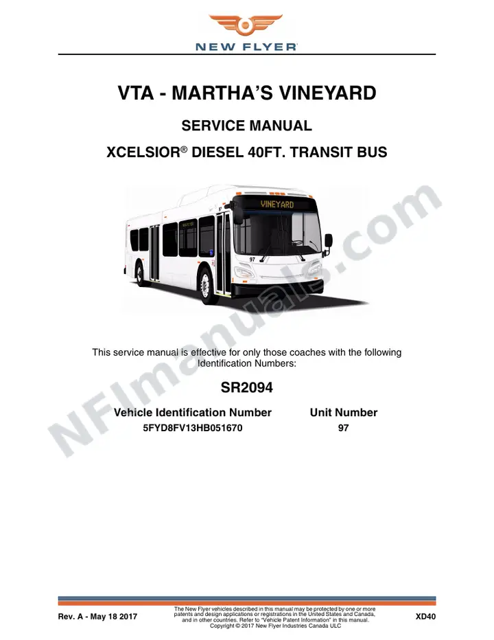 SR2094 Service Manual, VTA - Martha's Vineyard first-page preview