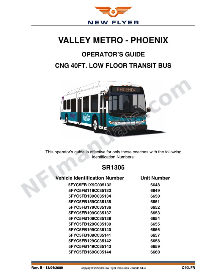 SR1305 Operator's Guide, Valley Metro - Phoenix first-page preview