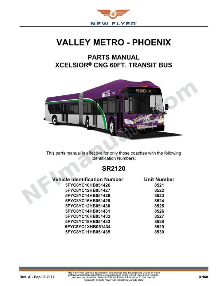 SR2120 Parts Manual, Valley Metro - Phoenix first-page preview
