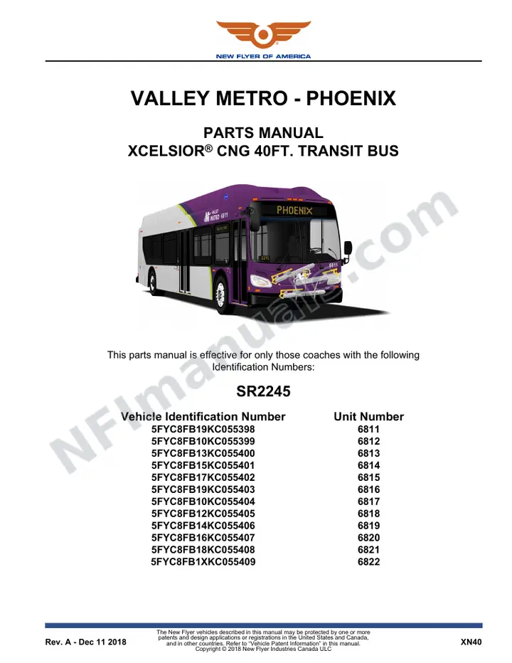 SR2245 Parts Manual, Valley Metro - Phoenix first-page preview