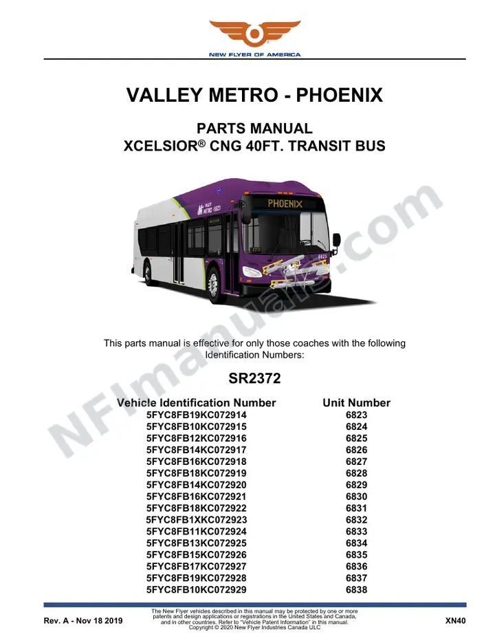 SR2372 Parts Manual, Valley Metro - Phoenix first-page preview