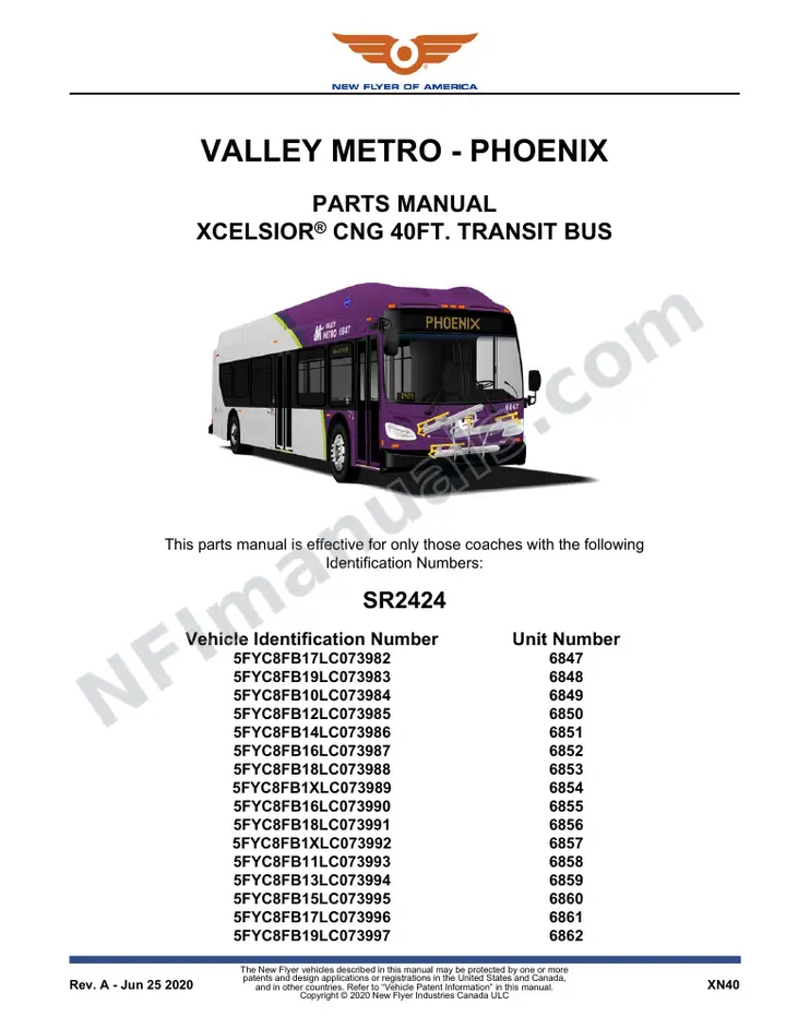 SR2424 Parts Manual, Valley Metro - Phoenix first-page preview