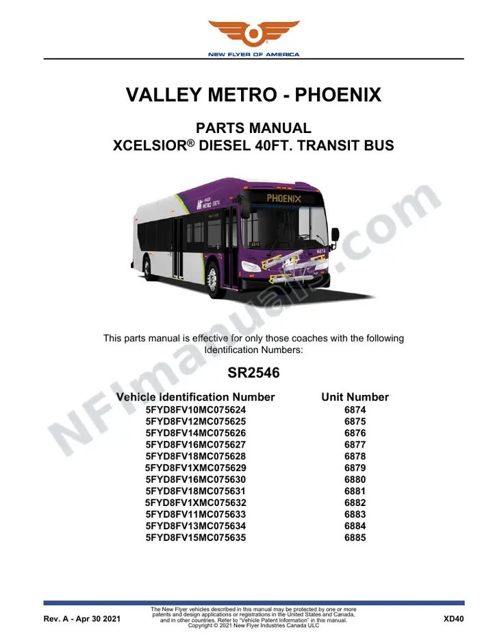 SR2546 Parts Manual, Valley Metro - Phoenix first-page preview