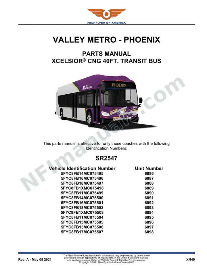 SR2547 Parts Manual, Valley Metro - Phoenix first-page preview