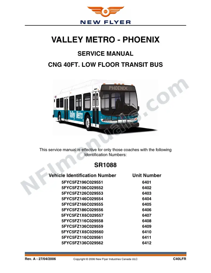 SR1088 Service Manual, Valley Metro - Phoenix first-page preview
