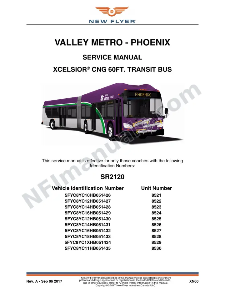 SR2120 Service Manual, Valley Metro Phoenix first-page preview