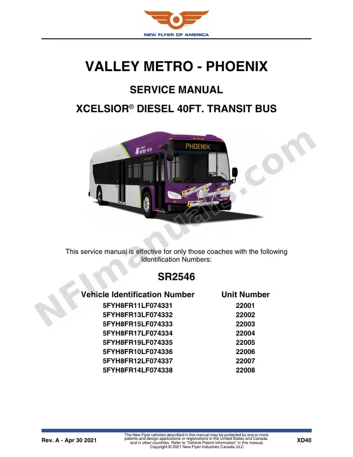 SR2546 Service Manual, Valley Metro - Phoenix first-page preview