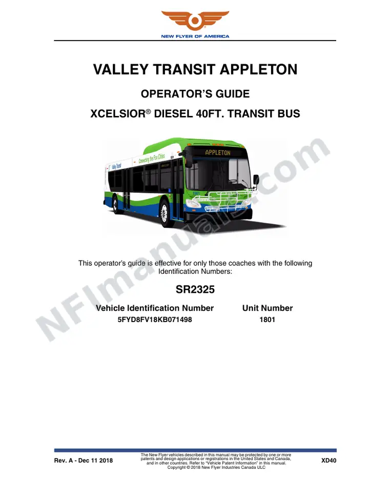 SR2325 Operator's Guide, Valley Transit Appleton first-page preview