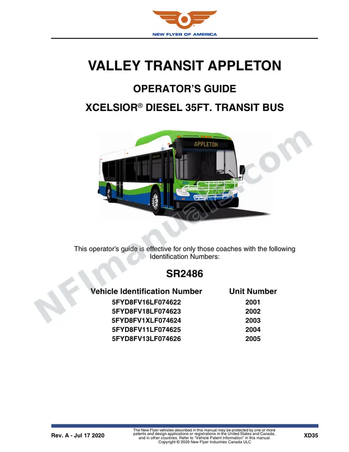 SR2486 Operator's Guide, Valley Transit Appleton first-page preview
