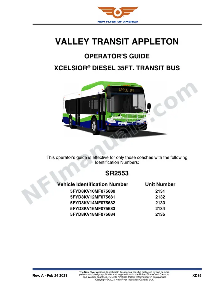 SR2553 Operator's Guide, Valley Transit Applieton first-page preview