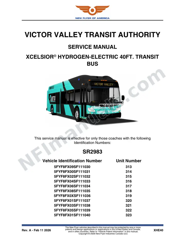 SR2983 Service Manual, Victor Valley Transit Authority first-page preview