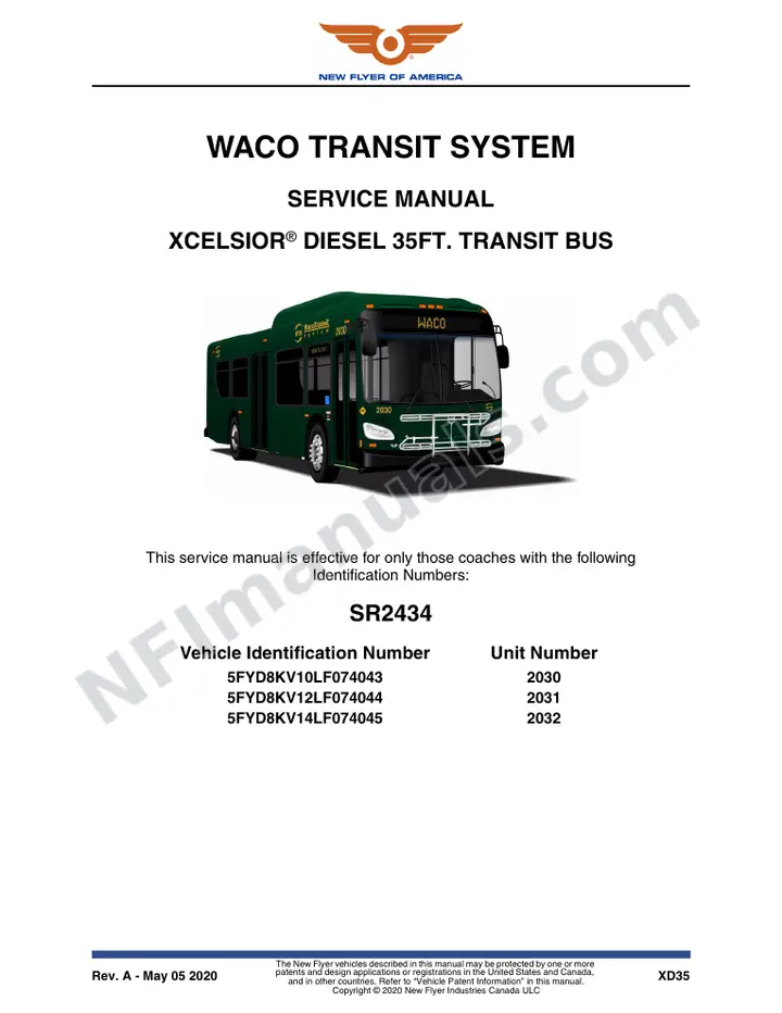 SR2434 Service Manual, Waco Transit System first-page preview